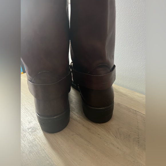 FRYE Harness 12R Men's Boots Size 10 D Dark Brown Distressed Leather New - Picture 6 of 11